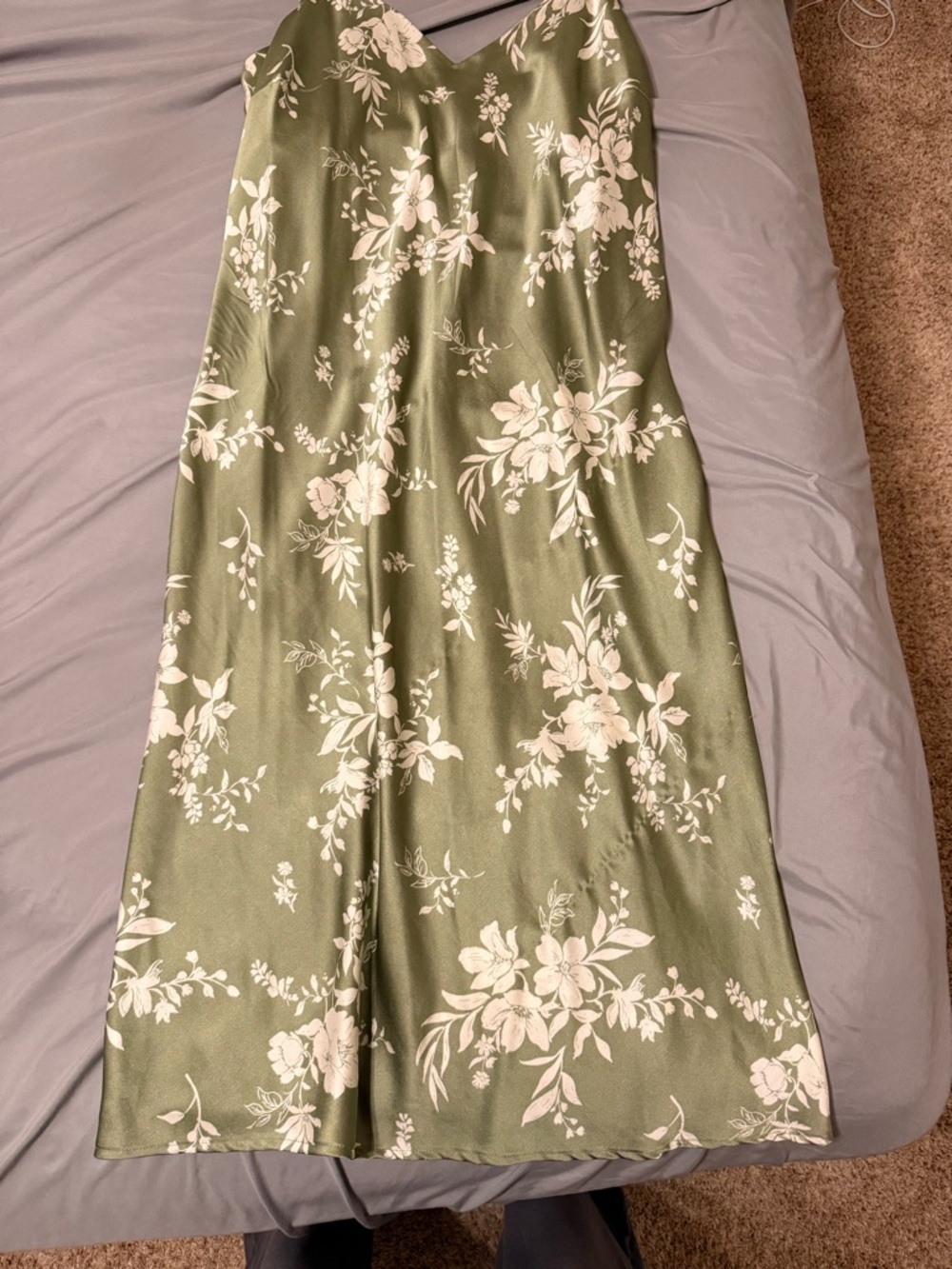 Inspired Hearts Olive Green Floral Slip